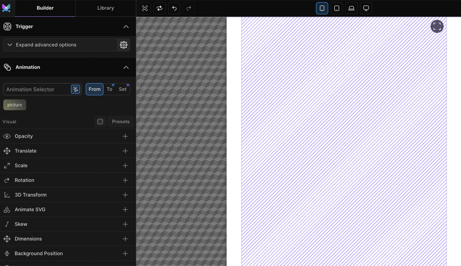 Selector input and Frame View highlight