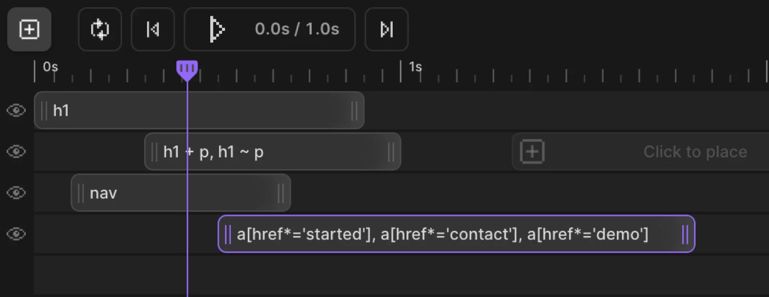 Previewing the animation — Play button in the Timeline Editor and Live Play toggle