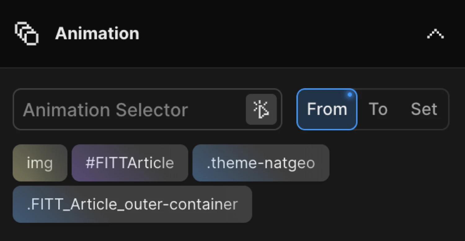 Selector input with scanner icon
