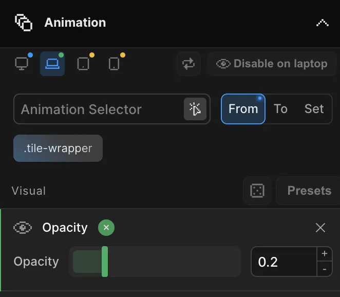 Override markers — edited values flagged per device with one-click reset to inherited