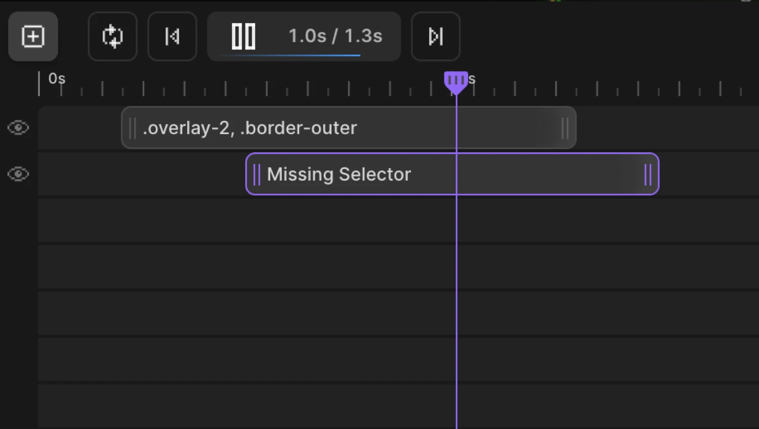 Playhead during playback with time display
