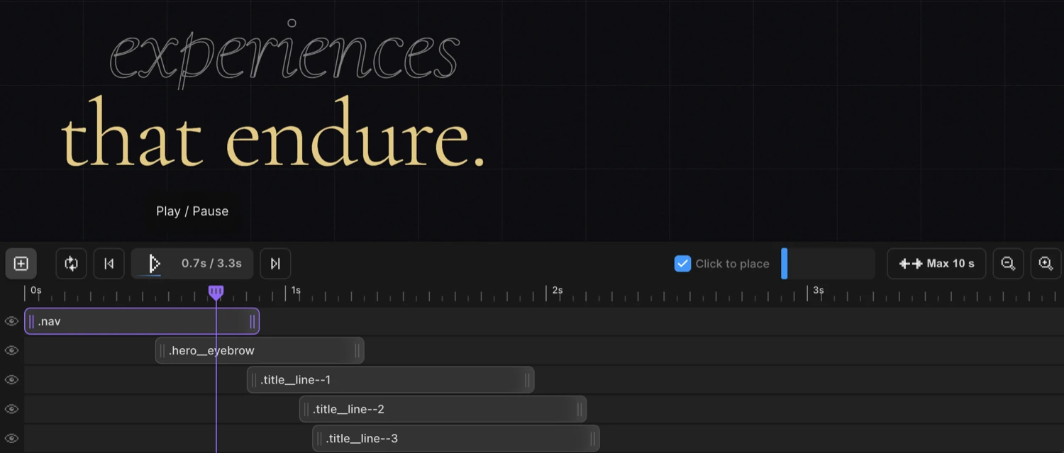 Timeline playback controls