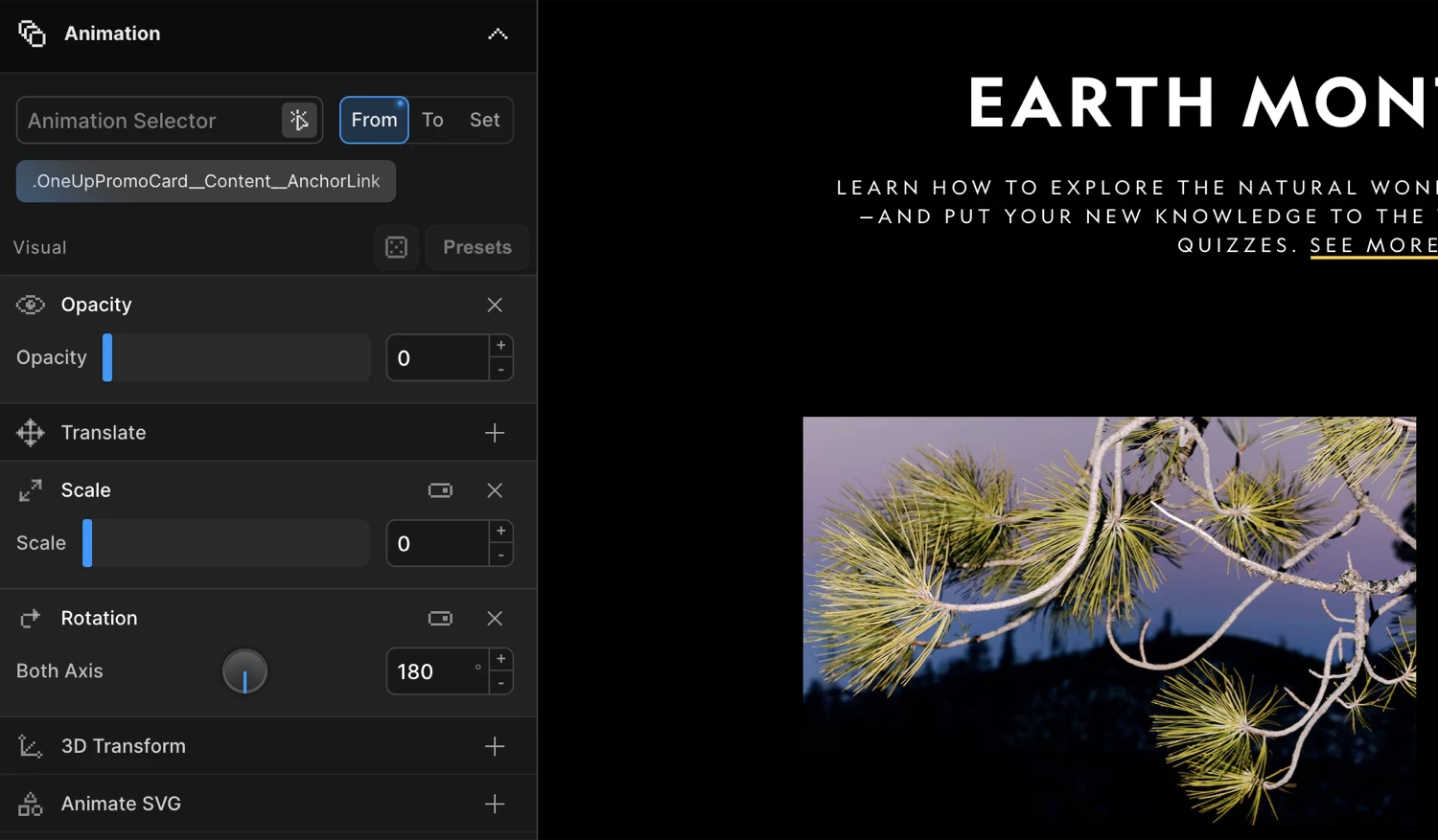 Left Panel — Builder tab