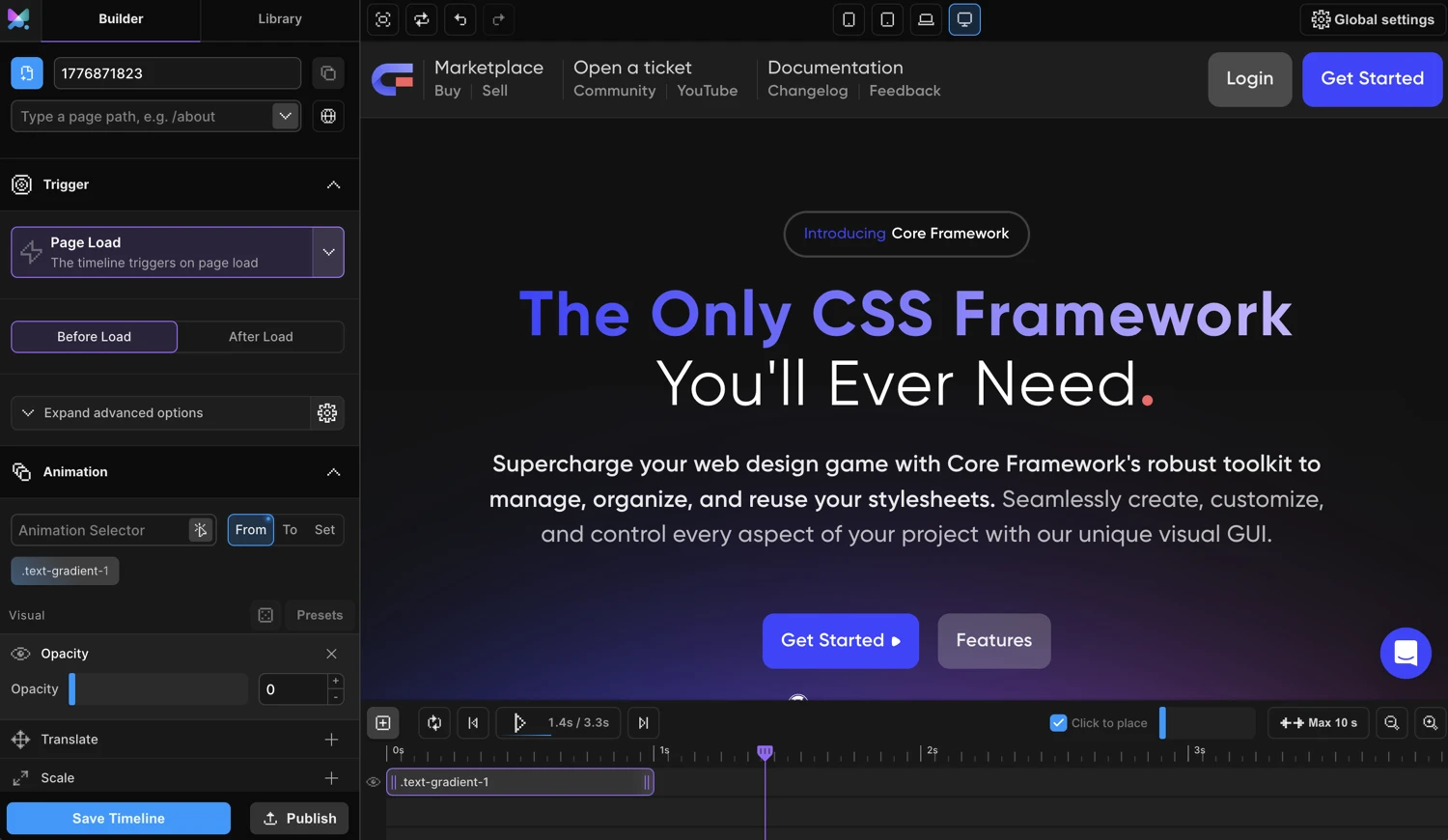 Builder workspace overview